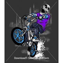 BMX Skeleton Bike Rider City Street