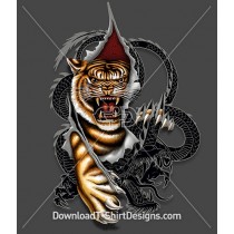 Oriental Asian Tiger Dragon Ripping Claws Tattoo