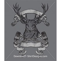Forest Axe Deer Stag Antler Banners