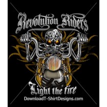 Motorcycle Revolution Riders Skeleton Tattoo 