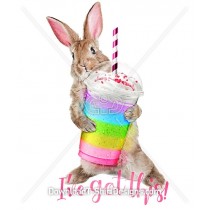 Cute Bunny Rabbit Milkshake Quote Slogan