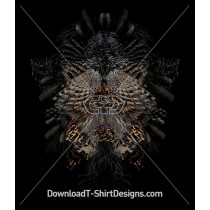 Abstract Birds Wings Feathers Mirrored Motif